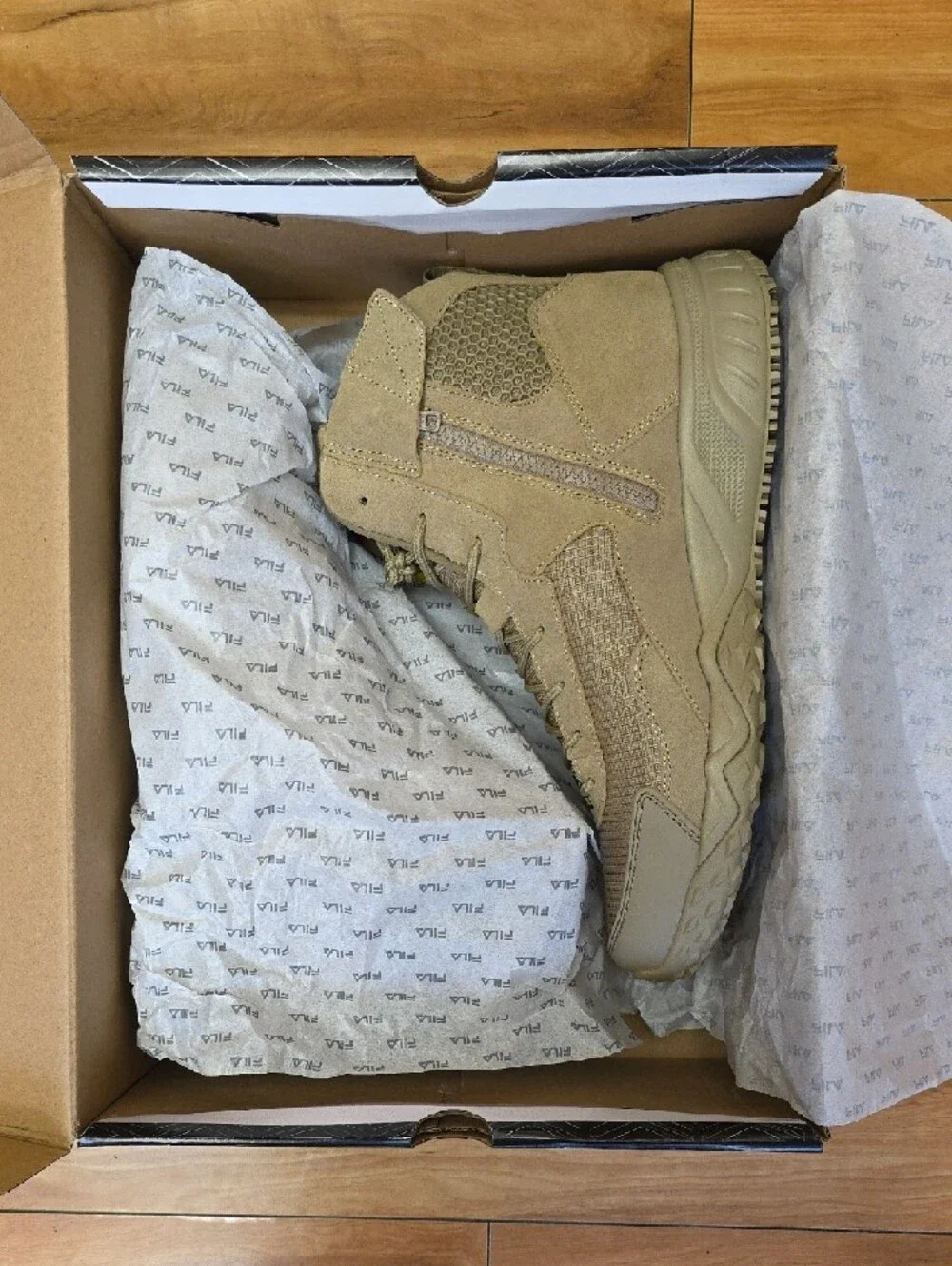 FILA Chastizer SR Men's Tactical Slip Resistant Work Boots Size 12 Tan NEW